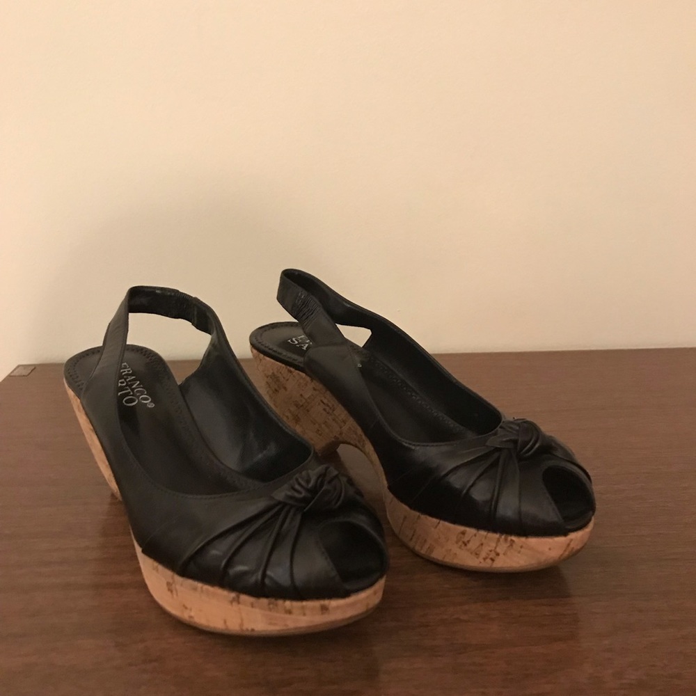 Franco Sarto Tabou slingback black peeptoe 5 1/2